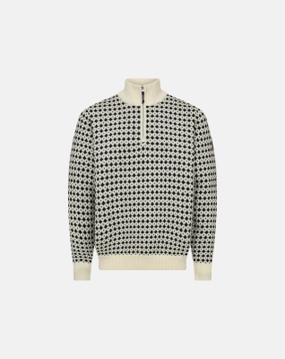 Genser "half-zip", 100% Ull, Beige Genser "half-zip", 100% Ull, Beige