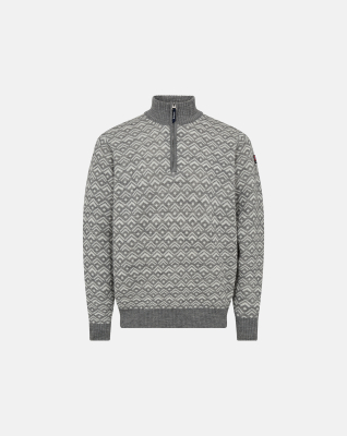 Genser "half-zip", 100% Ull, Grå Genser "half-zip", 100% Ull, Grå