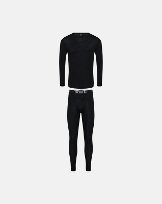 Pyjamassett, 100% ull, Svart Pyjamassett, 100% ull, Svart