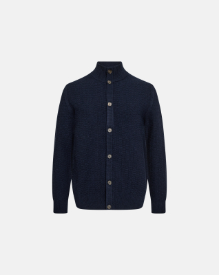 Strikket Cardigan, Ull, Marineblå Strikket Cardigan, Ull, Marineblå
