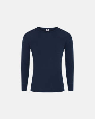 Langermet t-skjorte, 100% merino ull, marine Langermet t-skjorte, 100% merino ull, marine
