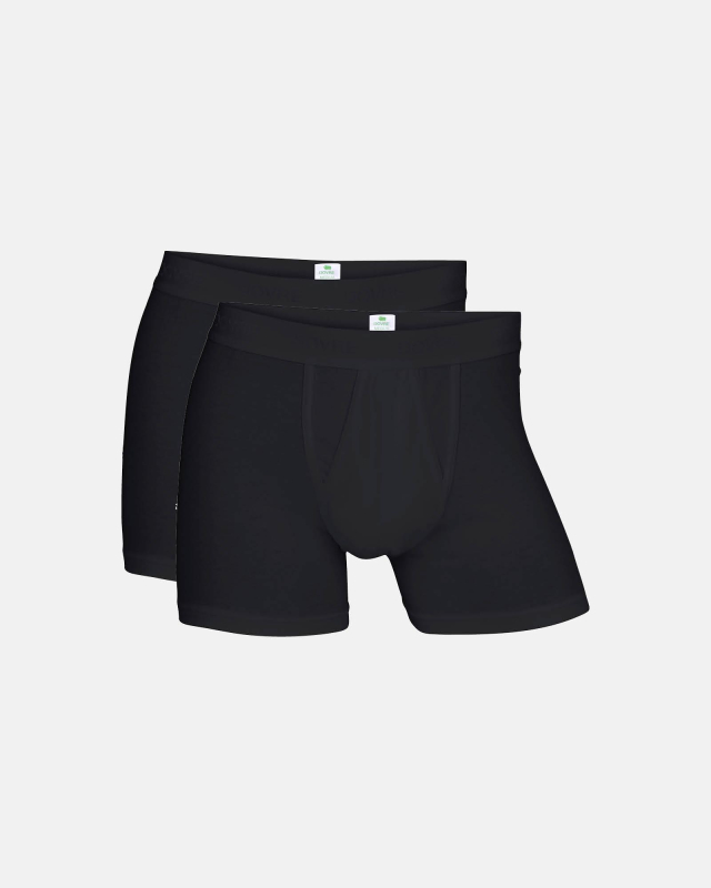 Boxer Gylf 680, Økologisk Bomull, 2-pakning, Svart