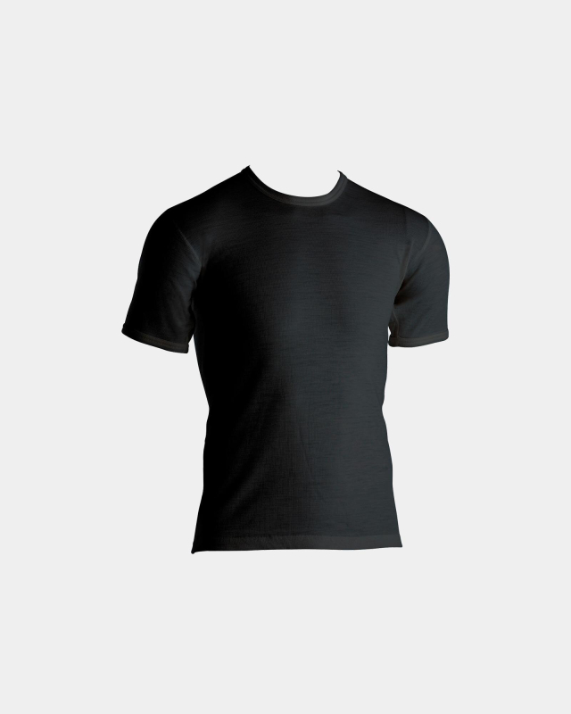 T-Skjorte, 100% merino ull, Svart