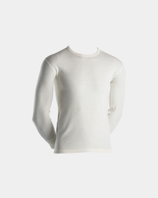 Langermet t-Skjorte, 100% merino ull, Hvit Langermet t-Skjorte, 100% merino ull, Hvit