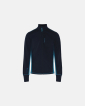 "Midlayer" zip, 100% merino ull, marine/blå - Dovre