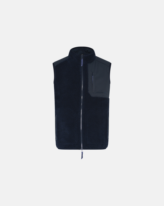Teddy fleece vest, polyester, marine