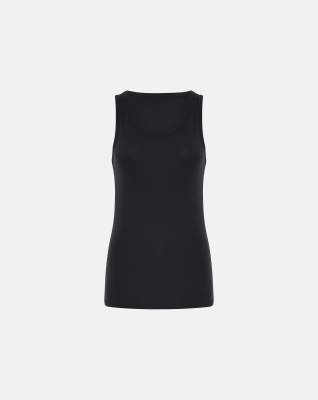 Singlet, 100% merino ull, svart Singlet, 100% merino ull, svart
