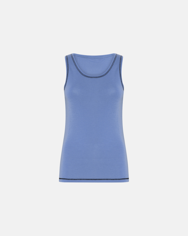 Singlet, 100% merino ull, blå