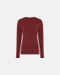 Langermet t-skjorte, 100% merino ull, rød - Dovre Women