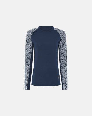 Langermet t-skjorte, 100% merino ull, navy Langermet t-skjorte, 100% merino ull, navy