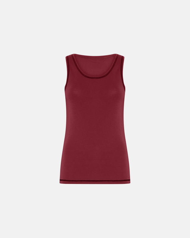 Singlet, 100% merino ull, rød