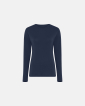 Langermet t-skjorte, 100% merino ull, navy - Dovre Women