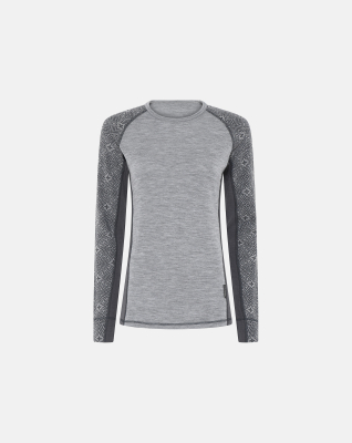 Langermet t-skjorte, 100% merino ull, grå Langermet t-skjorte, 100% merino ull, grå