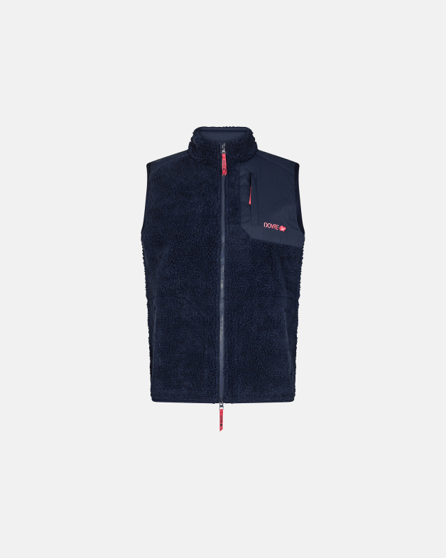 Vest "teddy fleece", Polyester og Ull, Navy