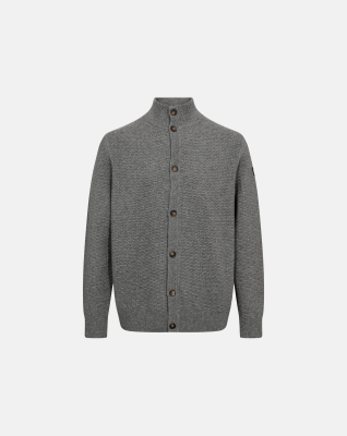 Strikket cardigan, Ull, Lys grå melange Strikket cardigan, Ull, Lys grå melange