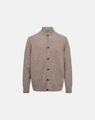 Strikket cardigan, Ull, Sand Strikket cardigan, Ull, Sand